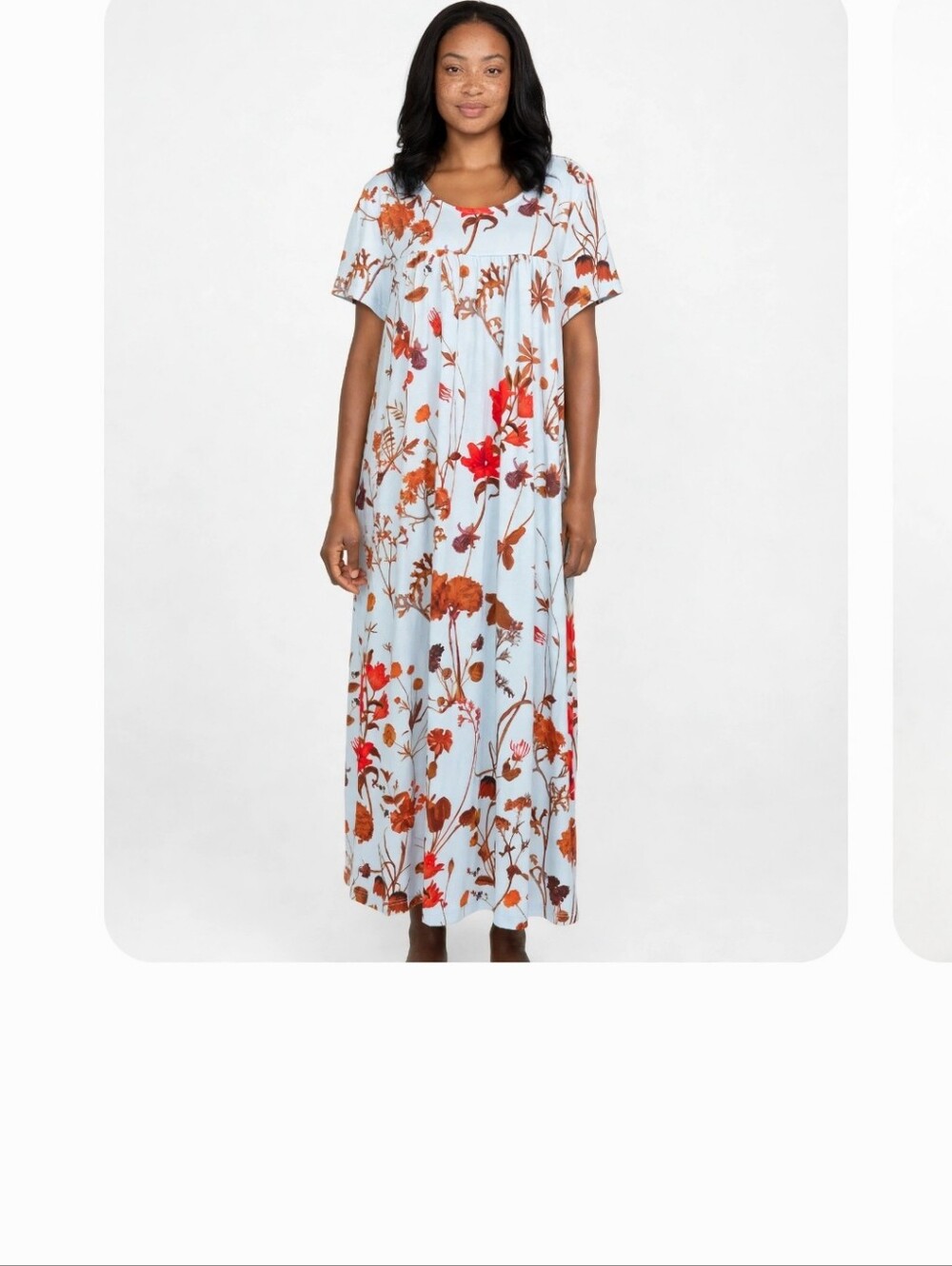 Women’s Noracora  Nightgown,lounging with Red white  Print. Size Medium. Pockets
